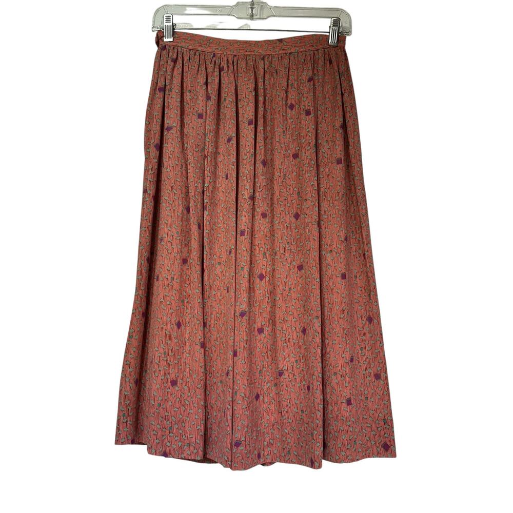 Vintage Campus Casuals of California Midi Skirt Abstract Print A-Line Boho